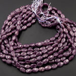 AAA Grade Natural Maroon Purple Lepidolite 10x14mm Oval Beads High Quality 100% Natural Lepidolite Gemstone Full 16" Strand