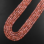 Natural Sunstone Micro Faceted 4mm Coin Flat Disc Dazzling Facets 15.5" Strand