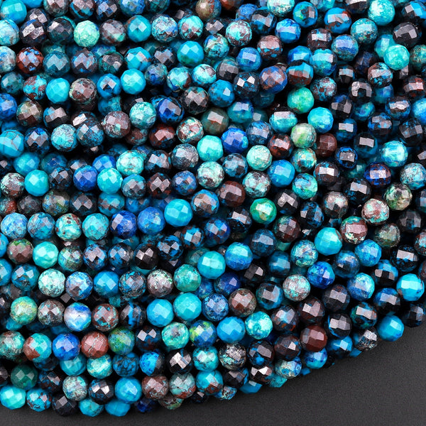 Natural Shattuckite Chrysocolla Azurite Faceted 3mm Rondelle Beads 15. –  Intrinsic Trading
