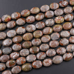 Rare Natural Mushroom Jasper Rhyolite Beads From Arizona Puffy Oval Nuggets 16mm x 12mm 16" Strand
