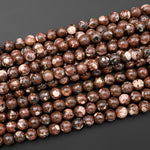 Natural  Chocolate Brecciated Jasper 6mm 8mm 10mm Round Beads Earthy Brown Gemstone 15.5" Strand