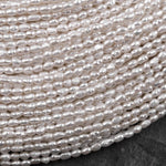 Small Rice Seed Pearls 2mm 3mm White Oval Pearl 15.5" Strand