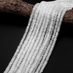Natural Cracked Rock Crystal Quartz Rondelle Beads 6mm 8mm 10mm 15.5" Strand