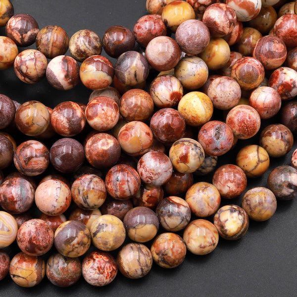 Natural Bird's Eye Rhyolite 4mm 6mm 8mm 10mm Round Beads 15.5" Strand