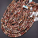 Rare Natural Chert Breccia Jasper 6mm 8mm Round Beads  Exotic Stone From Australia 15.5" Strand