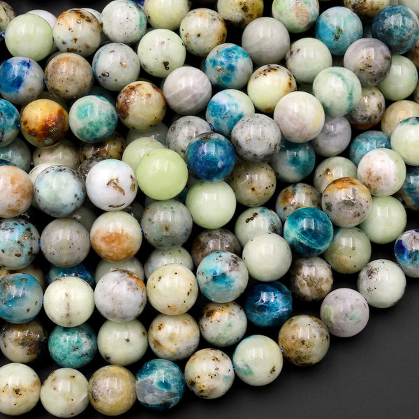 Gemstones - Marble Pyrite Round Beads 8mm