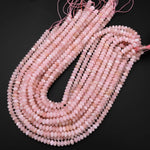 AAA Faceted Natural Pink Morganite Aquamarine Beryl Rondelle Beads 6mm 7mm 8mm 15.5" Strand