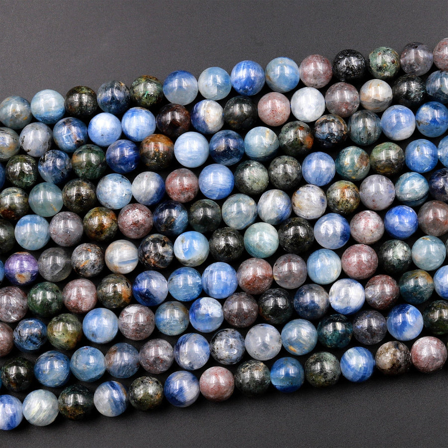 Natural Multicolor Blue Green Mauve Kyanite 6mm 8mm 10mm Round Beads 15.5" Strand