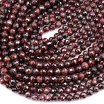 Natural Red Garnet Gemstone Beads Faceted 6mm 8mm 10mm Round Beads15.5" Strand