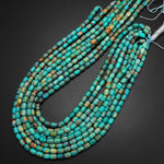 Genuine 100% Natural Turquoise Beads 7x9mm Cylinder Rounded Tube Drum Barrel 15.5" Strand