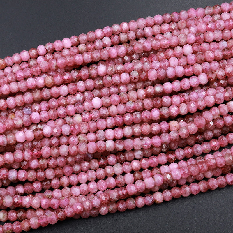 Pink Tourmaline Rondelles, 3mm 4mm Natural Untreated Pink Gems, October  Birthstone Beads, Pink Gemstones for Making Jewelry, PTM6 