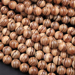 Natural Brown Rhodochrosite 6mm 8mm Round Beads Earthy Brown Interesting Caramel Peach Matrix High Polish Spheres Beads 16" Strand