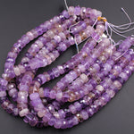 Large Natural Ametrine Faceted Rondelle Nugget Natural Purple Yellow 14mm Wheel Nugget Beads 16" Strand