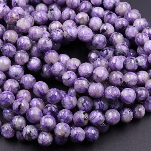 Natural Charoite 6mm 8mm 10mm 12mm 14mm 16mm Round beads 15.5" Strand