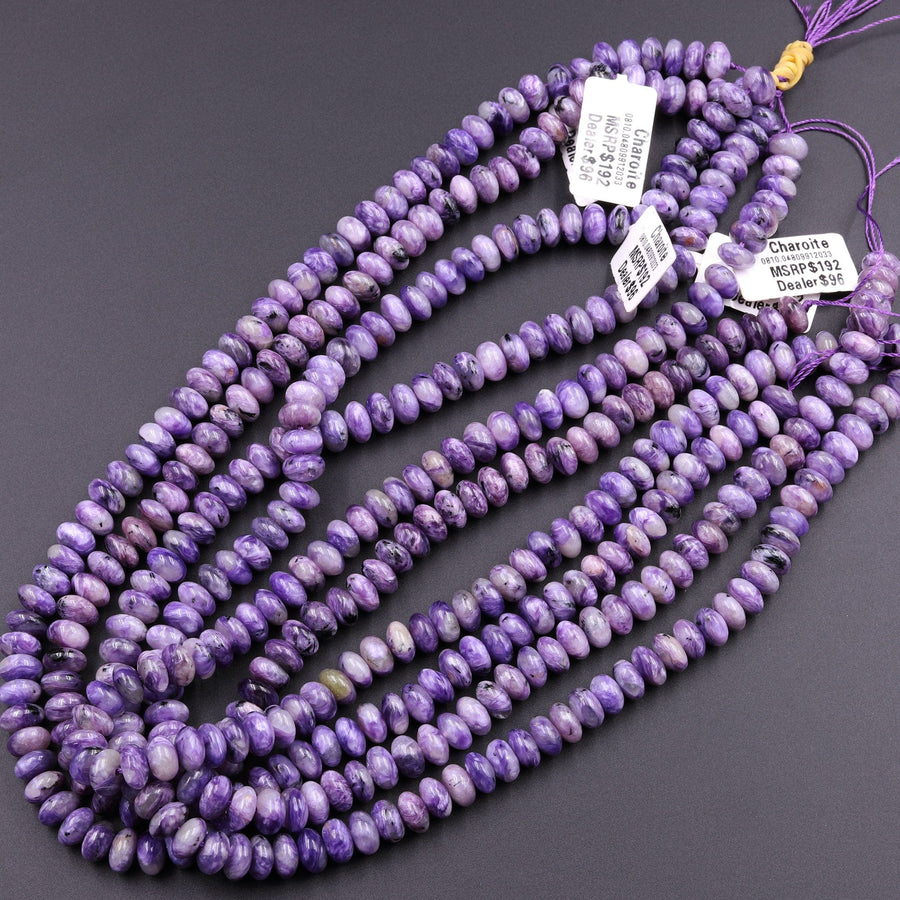 8mm Russian Charoite Gemstone Beads. Full 15