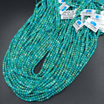 AA Natural Turquoise Faceted 3mm Cube Beads Real Genuine Blue Green Gemstone Micro Faceted Laser Diamond Cut 15.5" Strand