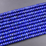 Natural Lapis 6mm 8mm 10mm Rondelle Beads 16" Strand