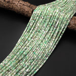 Natural Australian Green Chrysoprase 4mm Heishi Rondelle Beads 15.5" Strand