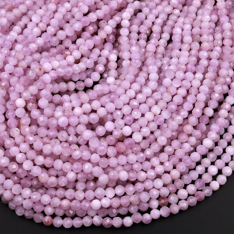 Pink Glass Beads, 6mm Glass Beads, Black Spots Beads, 25 Beads