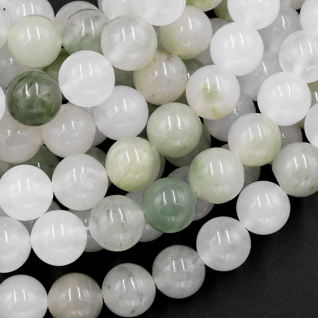 ice planted jade price Natural Ice Mountain Jade 6mm 8mm 10mm Smooth Round Beads Real Genuine Natural Green Jade 15.5" Strand 6mm