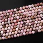 Natural Peruvian Pink Opal 6mm 8mm Round Beads 15.5" Strand
