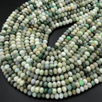 Natural Green Burma Burmese Jade 6mm Faceted Rondelle Beads 15.5" Strand