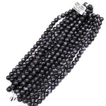 Large Hole Beads 2.5mm Drill Natural Indigo Gabbro Aka Mystic Merlinite 8mm 10mm Round 8" Strand