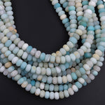 Matte Amazonite Rondelle 8mm Beads Natural MultiColor Blue Green Yellow Red Amazonite 16" Strand