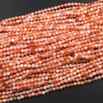Micro Faceted Natural Sunstone Round Beads 2mm 3mm 4mm 5mm 15.5" Strand