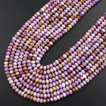 Natural Phosphosiderite Faceted 3mm 4mm 6mm Rondelle Beads Micro Faceted Gemstone Genuine Lilac Purple Brown Stone 15.5" Strand