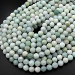 Natural Green Burmese Jade 6mm 8mm Faceted Round Beads Real Genuine Gemstone 15.5" Strand