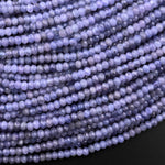Faceted Natural Tanzanite Rondelle Beads 3mm Micro Laser Cut Real Genuine Gemstone 15.5" Strand