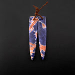 Natural Orange Sodalite Earring Pair Dagger Long Triangle Cabochon Cab Drilled Matched Gemstone Bead Pair