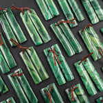 Natural African Green Jade Earring Pair Drilled Gemstone Earring Cabochon Cab Pair Rectangle Matched Earring Bead Pair