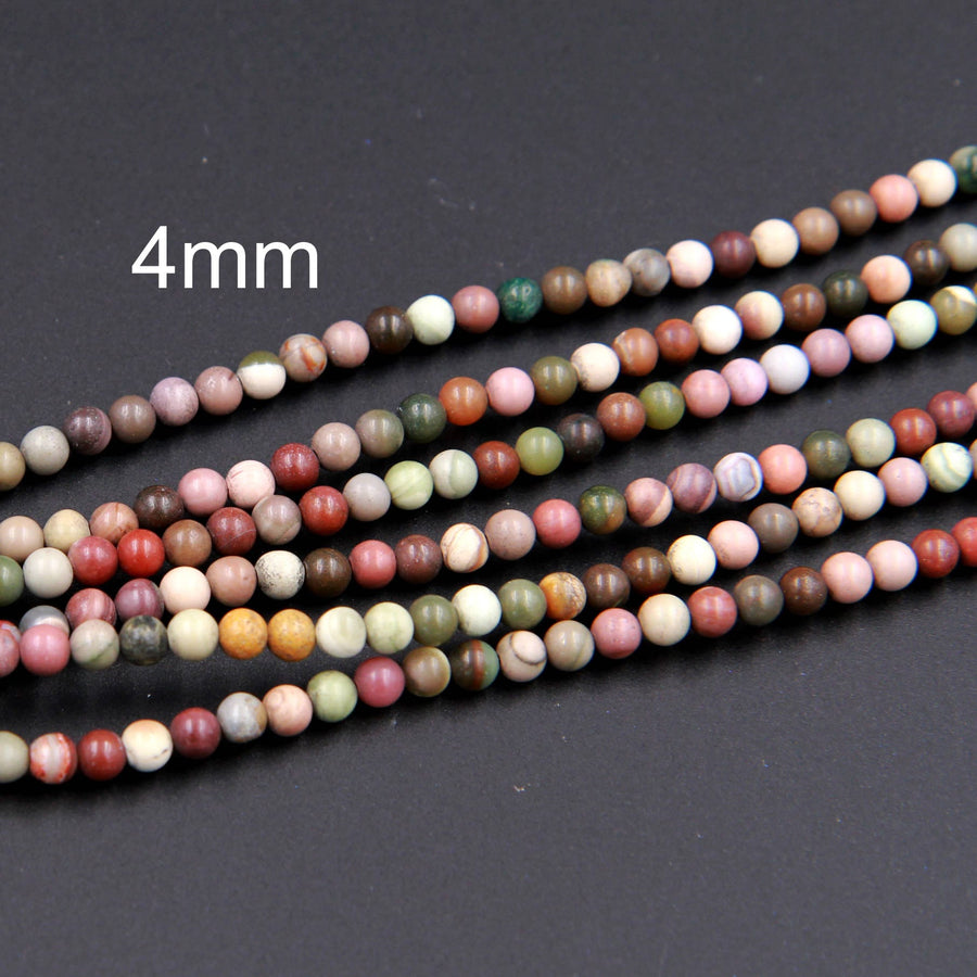 Real Genuine Natural Mexican Imperial Jasper 4mm 6mm 8mm Matte Finish Round Beads 16" Strand