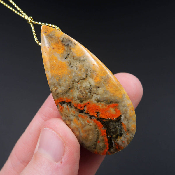 Natural Bumble Bee Jasper Pendant Teardrop Side Drilled Pendant P337