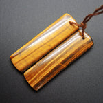 Natural Tiger Eye Earring Pair Rectangle Cabochon Cab Pair Drilled Matched Earrings Bead Pair E1159