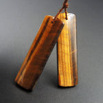 Natural Tiger Eye Earring Pair Rectangle Cabochon Cab Pair Drilled Matched Earrings Bead Pair E1159