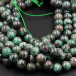 Real Genuine 100% Natural Green Emerald Gemstone Round Beads 9mm 10mm Round Beads 16" Strand