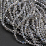 Micro Faceted Natural Labradorite 2.5mm Round Beads 2mm 3mm Faceted Round Beads 16" Strand