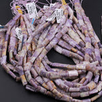 Petrified Fluorite Beads Smooth Rectangle 14mm x 10mm Flat Cushion Nugget Natural Purple Yellow Beige Gemstone Beads 16" Strand