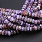 Natural Charorite Rondelle Beads High Quality Purple Russian Charoite 6mm Rondelle beads Natural Purple Gemstone 16" Strand