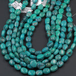 Natural Turquoise Freeform Pebble Nuggets 9mm Genuine Real Stunning Blue Turquoise Gemstone Beads 15.5" Strand