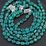 Natural Turquoise Freeform Pebble Nuggets 9mm Genuine Real Stunning Blue Turquoise Gemstone Beads 15.5" Strand