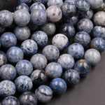 Natural White Snow Dumortierite Round Beads 8mm Round Beads 10mm Round Beads 12mm Round Beads 16" Strand