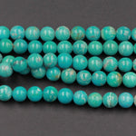 Natural Turquoise 6mm Round Beads Real Genuine Blue Green Gemstone 15.5" Strand