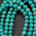 Natural Turquoise 6mm Round Beads Real Genuine Blue Green Gemstone 15.5" Strand