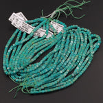 Natural Turquoise Cubes 4mm Square Beads Dice Genuine Real Natural Green Turquoise Gemstone Beads 15.5&quot; Strand