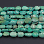 Natural Turquoise Pebble Nuggets Rounded Oval 10mm Nuggets Genuine Real Stunning Blue Green Turquoise Gemstone Beads 15.5" Strand
