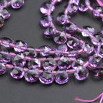 Micro Faceted Small 5mm Natural Purple Amethyst Faceted Teardrop Beads 16" Strand